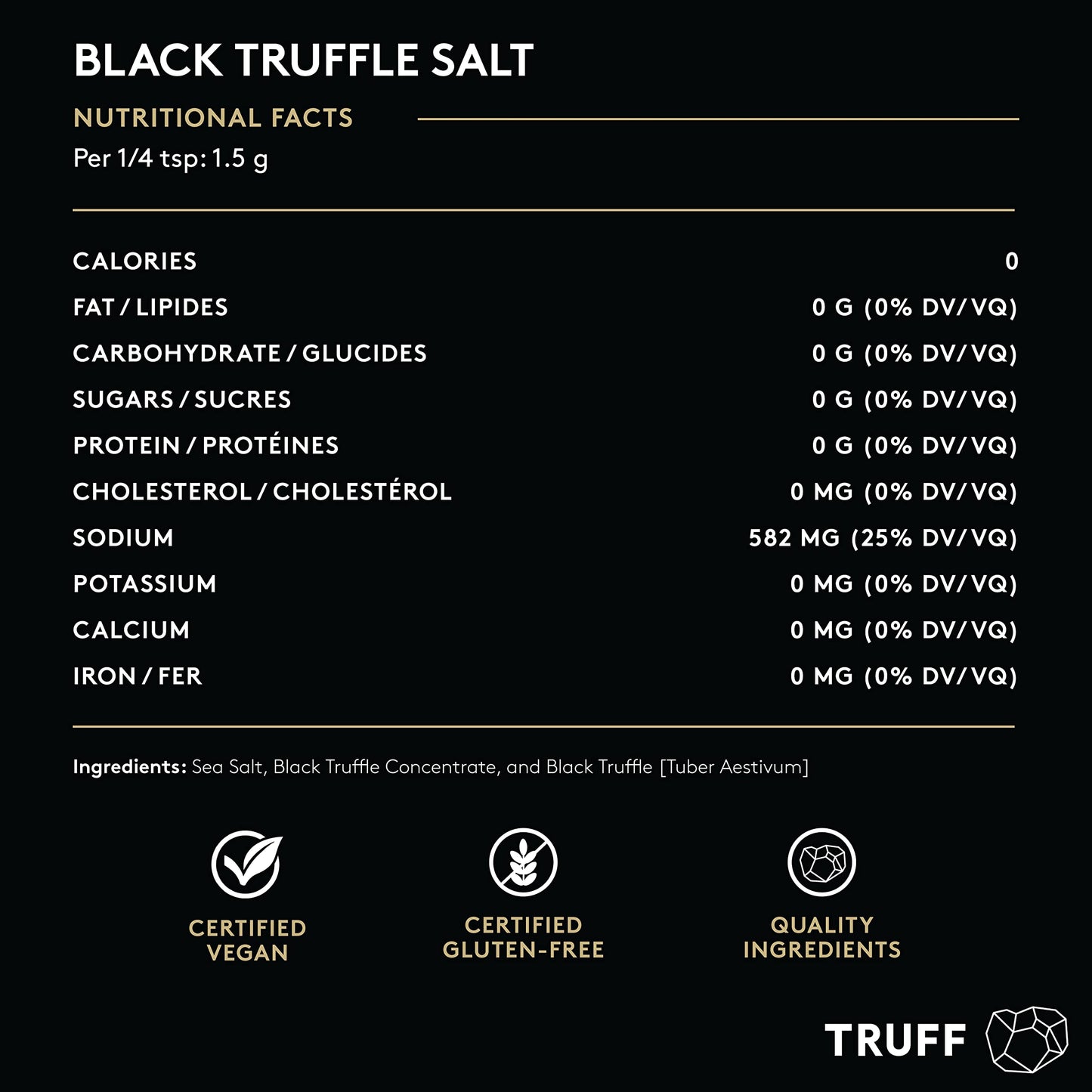TRUFF Black Truffle Salt, Fine and Coarse Sea Salt, Dried Black Summer Truffles, Specialty Seasoning for A Truly Aromatic Flavor