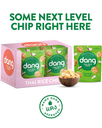 Dang Thai Rice Chips | Coconut Crunch | 12 Pack | Vegan, Gluten Free, Non Gmo Rice Crisps, Healthy Snacks Made With Whole Foods