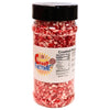 Crushed Peppermint Candy Pieces Red & White Mint Flavored Bits for Baking Toppings Decorating and Holiday 12 Oz in Reusable Jar