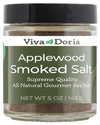 Viva Doria Applewood Smoked Sea Salt, Fine Grain, 5 Oz Glass Jar