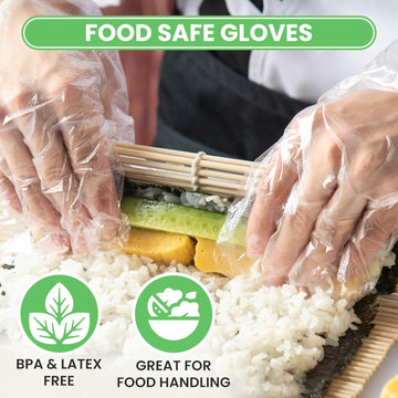 Keppi 1200Pcs Plastic Gloves - Bpa & Latex Free - Perfect Food Handling Gloves - Food Safe Disposable Gloves For Cooking - Bulk