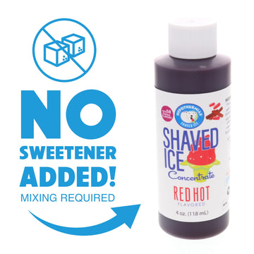 Hypothermias Shaved Ice And Snow Cone Syrup Unsweetened Flavor Concentrate - 4 Fl Oz - Makes 1 Gallon Of Ready To Use Syrup - Re
