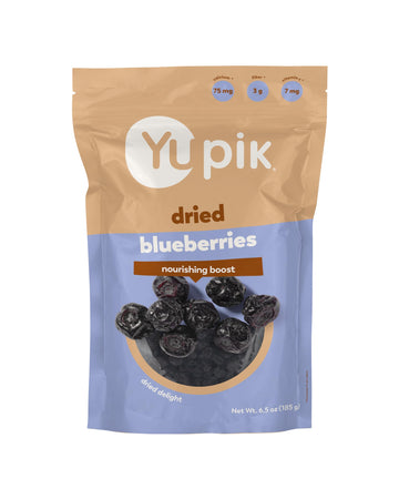 Yupik Dried Blueberries, 6.5 Oz, Gluten-Free, Kosher, Whole Berries, No Sulphites, Dried Fruits, Healthy Snacks, Source of Vitam