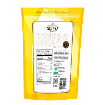 Sconza Lemoncello Lemon Cream & White Chocolate Almonds | Inspired by Italys Lemon Groves | Made in the USA | Pack of 1 (24 Oun