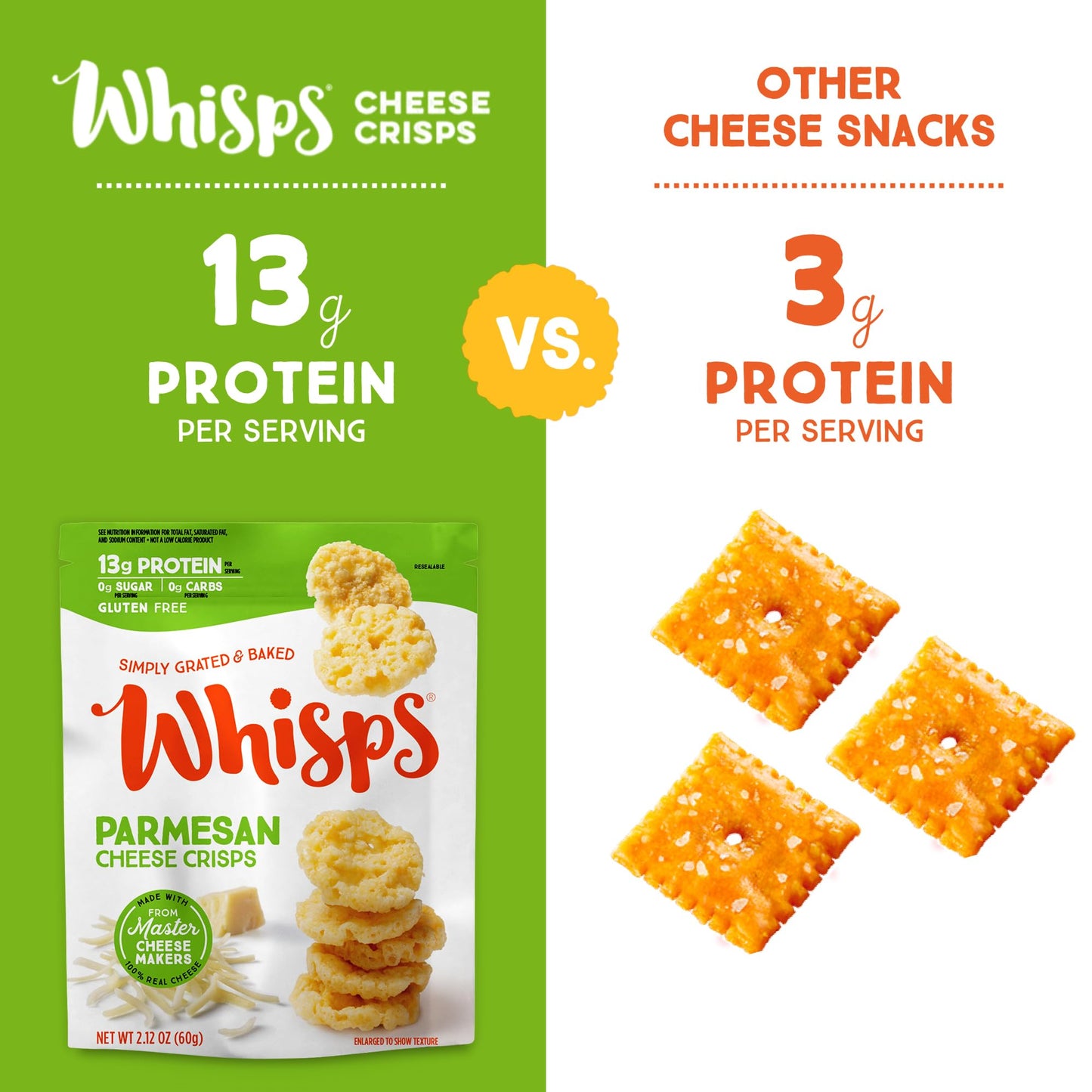 Whisps Cheese Crisps Variety Pack | Protein Chips | Healthy Snacks | Protein Snacks, Gluten Free, High Protein, Low Carb Keto Fo
