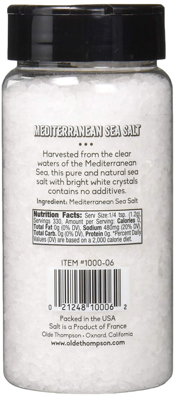 Olde Thompson Mediterranean Sea Salt, 14 Ounces, White