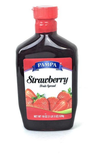 Pampa Fruit Spread Grape Jelly 19 Oz Package + Strawberry Jelly 19 Oz Package Variety Pack Bundle