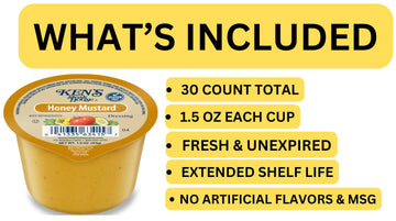 30 Count | Salad Dressing Dipping Sauce Portion Cups | Single Serve Packets (Honey Mustard)