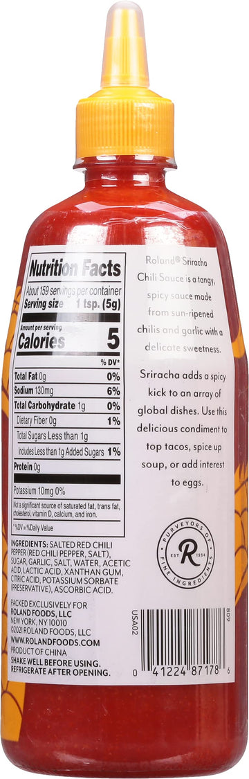 Roland Foods Sriracha Chili Sauce, 28-Ounce Bottle, No MSG, Red