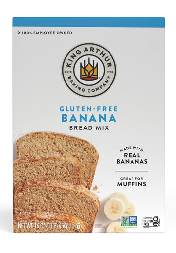 King Arthur, Gluten Free Banana Bread + Muffin Mix, Gluten-Free, Non-GMO Project Verified, Certified Kosher, 16 Ounces