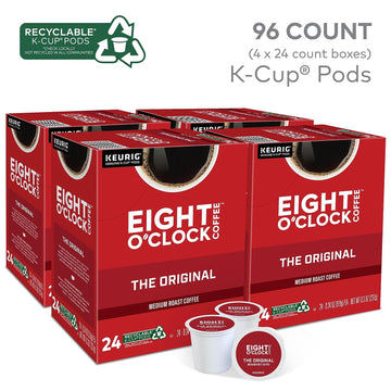 Eight O'Clock Original Coffee Keurig K-Cup Pods, Medium Roast, 96/Carton (64053)