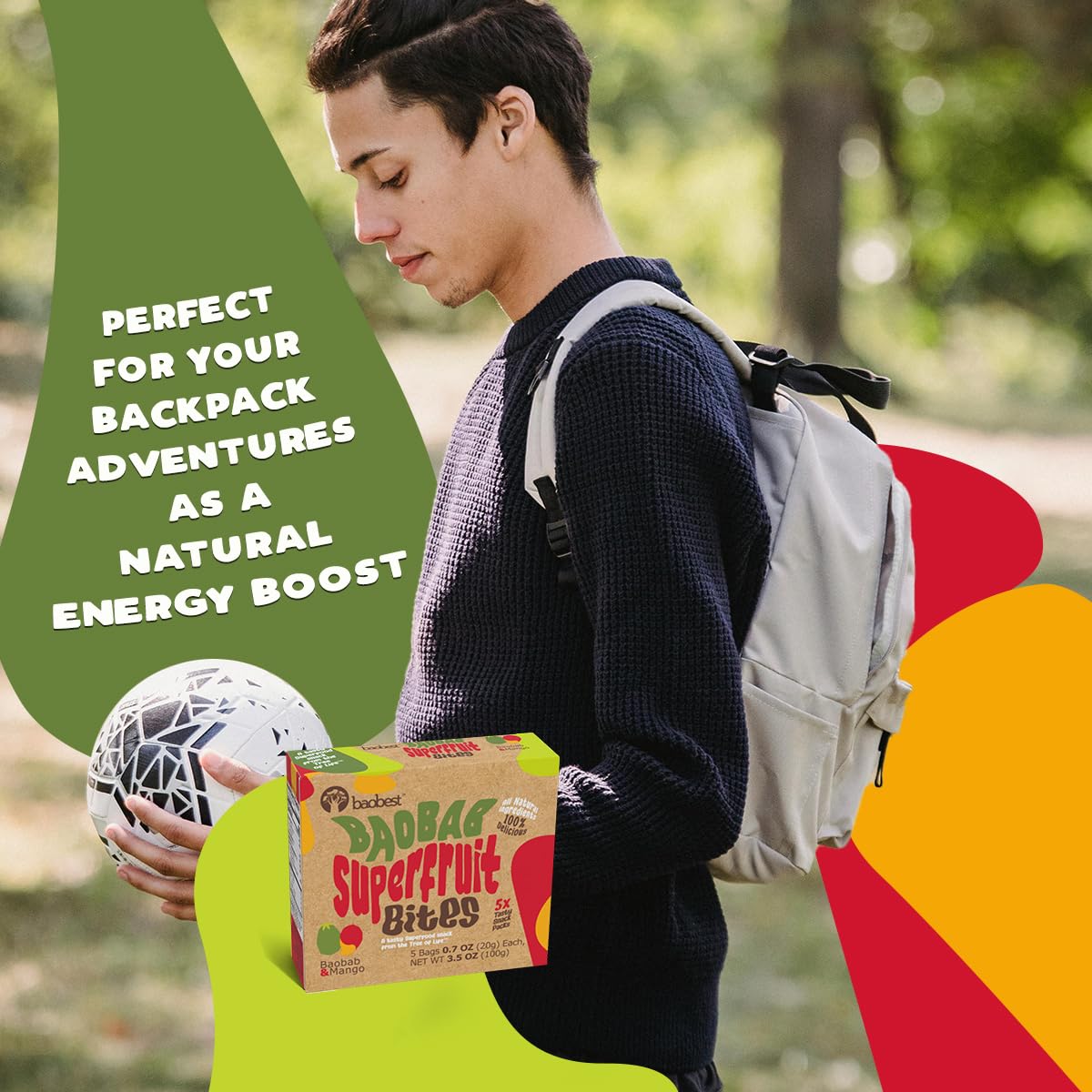 Baobest Superfruit Bites Variety Pack - Berry, Mango & Raspberry - Vegan, Gluten Free, High in Vitamin C - 15 Servings