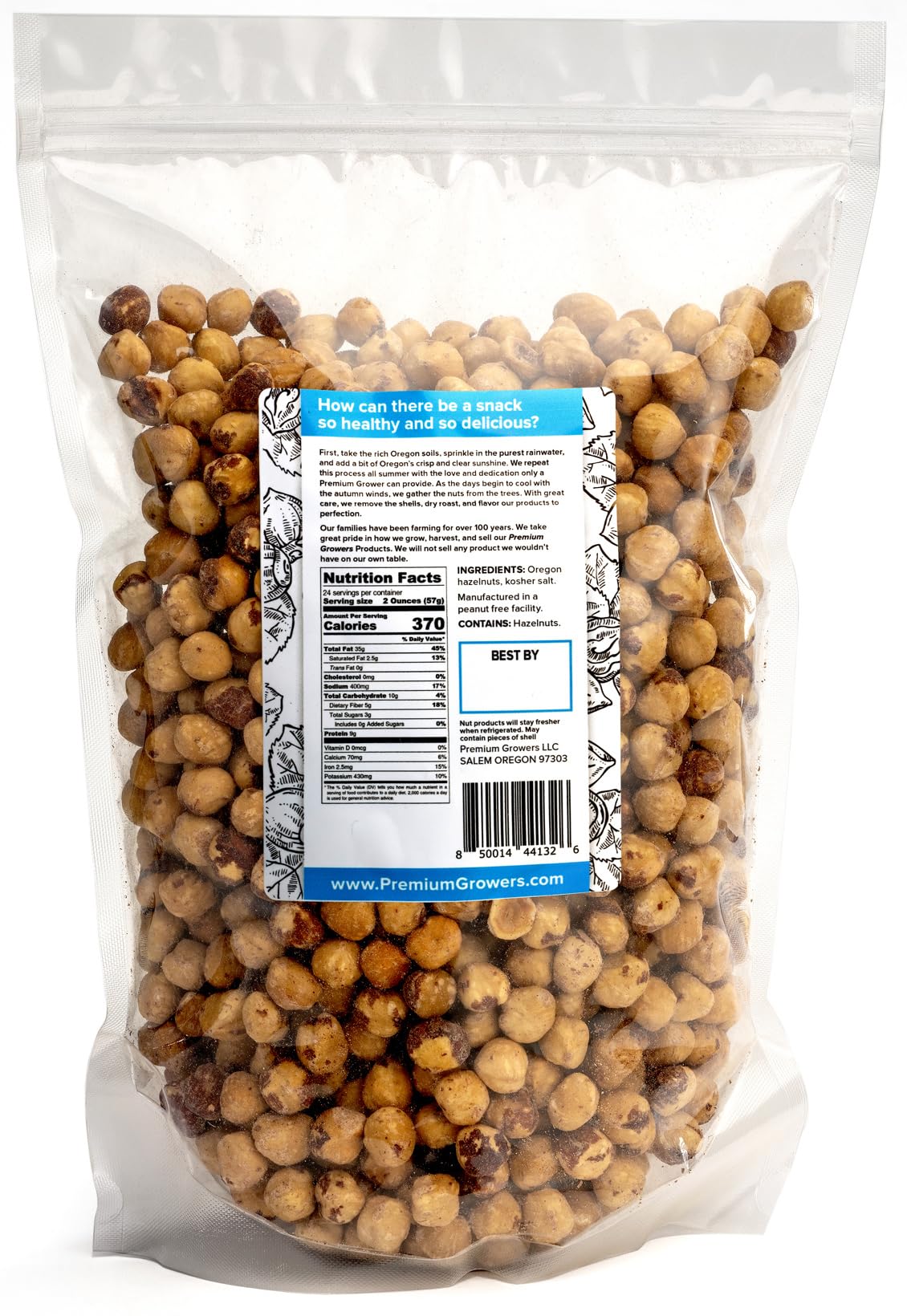 Oregon Farm To Table - Hazelnuts From Premium Growers - Dry Roasted - Lightly Salted – Kosher Certified (3Lb, Lightly Salted)