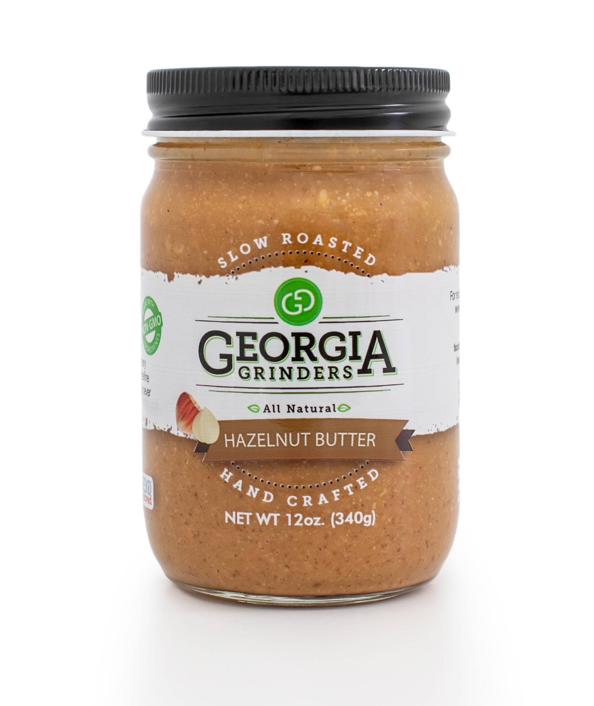 Georgia Grinders Hazlenut Butter 12oz (4ct), Full of Crunch and Flavor, Whole30approved, Keto, Vegan friendly, Non-GMO, Gluten F