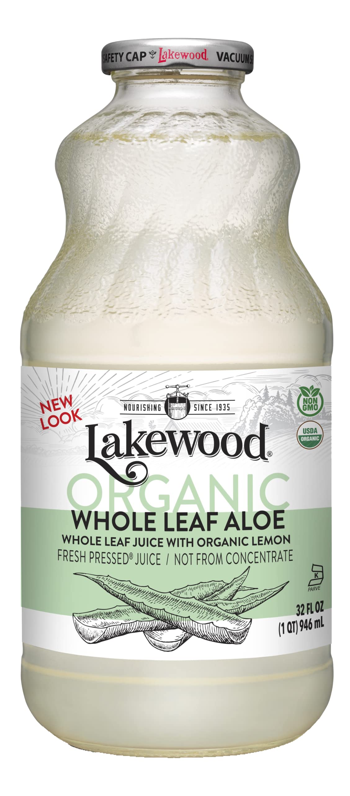 Lakewood, Organic Aloe Vera Leaf Juice, 32 Fl Oz (Pack Of 1)