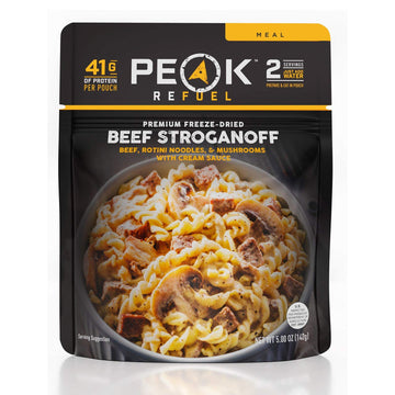 Peak Refuel Beef Stroganoff | Freeze Dried Backpacking And Camping Food | Amazing Taste | High Protein | Real Meat | Quick Prep Meals