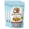 Crazy Go Nuts Walnuts - Coconut, 4.5 Oz (3-Pack) - Healthy Snacks, Vegan, Gluten Free, Superfood - Natural, Non-Gmo, Ala, Omega