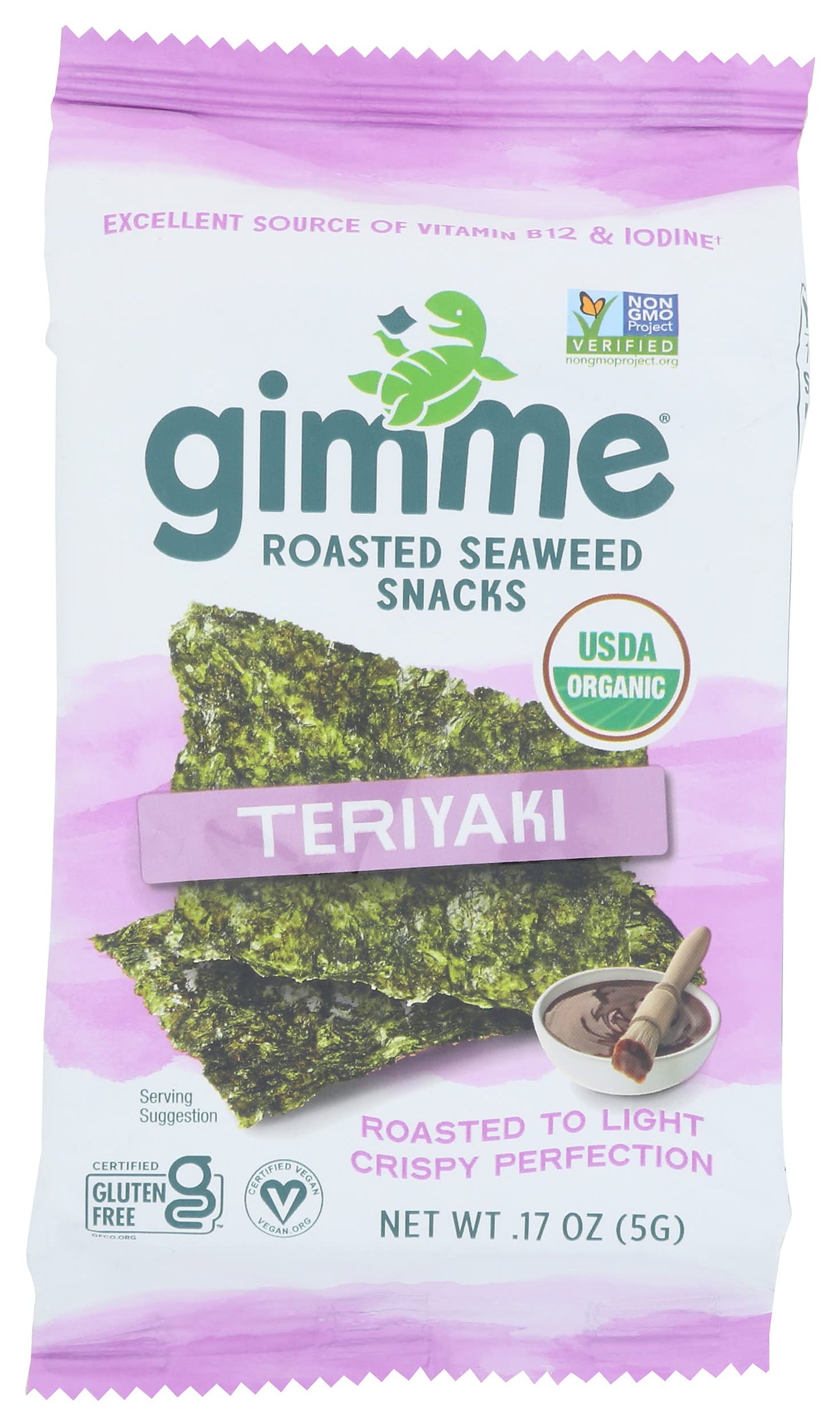 Gimme Organic Seaweed Snack Teriyaki, 0.17 Oz