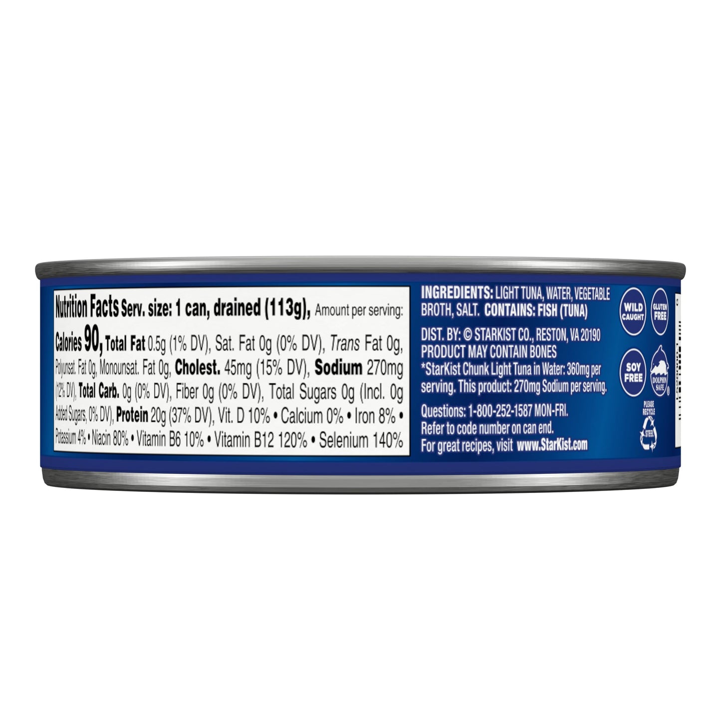 Starkist 25% Less Sodium Chunk Light Tuna In Water - 5 Oz Can (Pack Of 24)