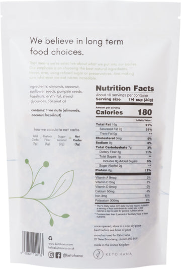 Keto Hana Keto Nut Granola, Coconut & Almond, Low Carb, High Protein, 11oz
