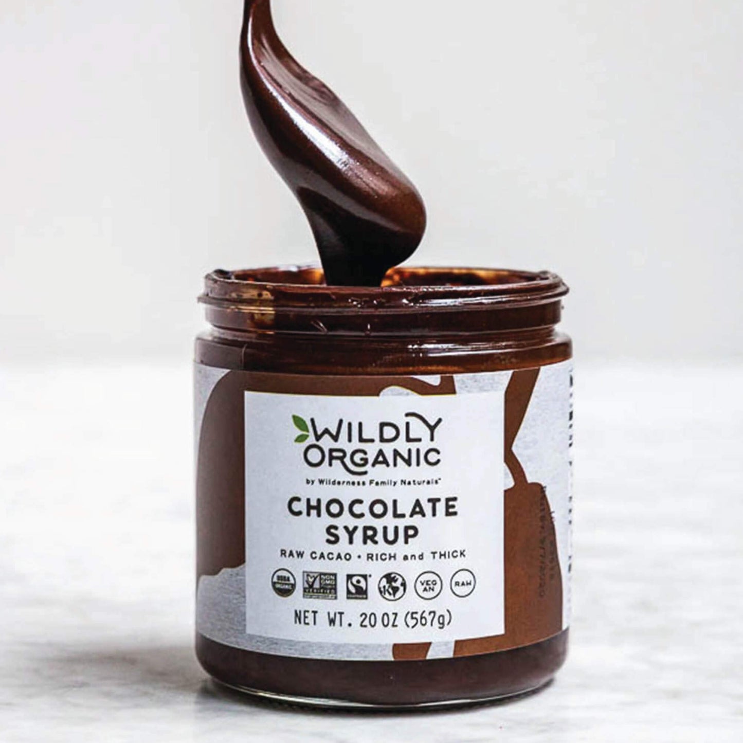 Wildly Organic Chocolate Syrup 20 Oz - Organic, Dairy-Free, Fair Trade, Non-Gmo, Kosher, Vegan, Premium Rich Chocolate Flavor |