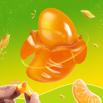 Amos 4D Gummy Peelable Orange Candy, Peelerz Gummy Orange, Fruit Snacks Fat Free, Resealable 2.19Oz Bag (Pack Of 8)