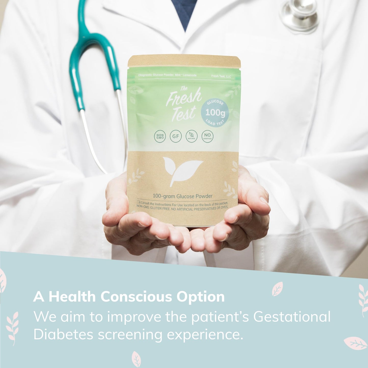 The Fresh Test, 100-Gram Powder Drink Mix | Additive-Free, Non-Gmo, Organic Ingredients | Mint Lemonade