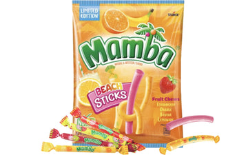 Mamba Beach Sticks Chewy Candy, Fruit Chews Variety Pack, Strawberry Banana Lemonade, 3.17 oz, Pack of 3