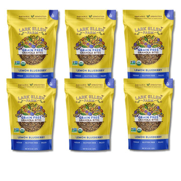 Lark Ellen Farm Lemon Blueberry Grain Free Granola Organic, Raw Sprouted Certified Organic Low Sugar Vegan Granola Clusters, Pal