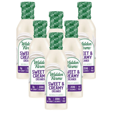 Walden Farms Sweet Cream Coffee Creamer, 12 Oz. Bottle, Fresh Flavored Non-Dairy Milk Substitute, Natural And Organic Liquid, Gl