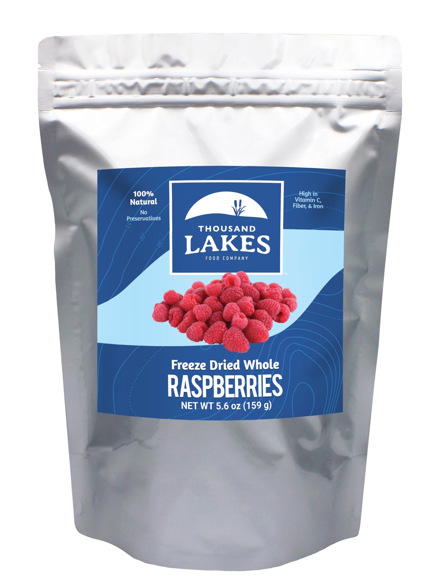 Thousand Lakes Freeze Dried Raspberries - No Sugar Added - 5.6 oz Bulk