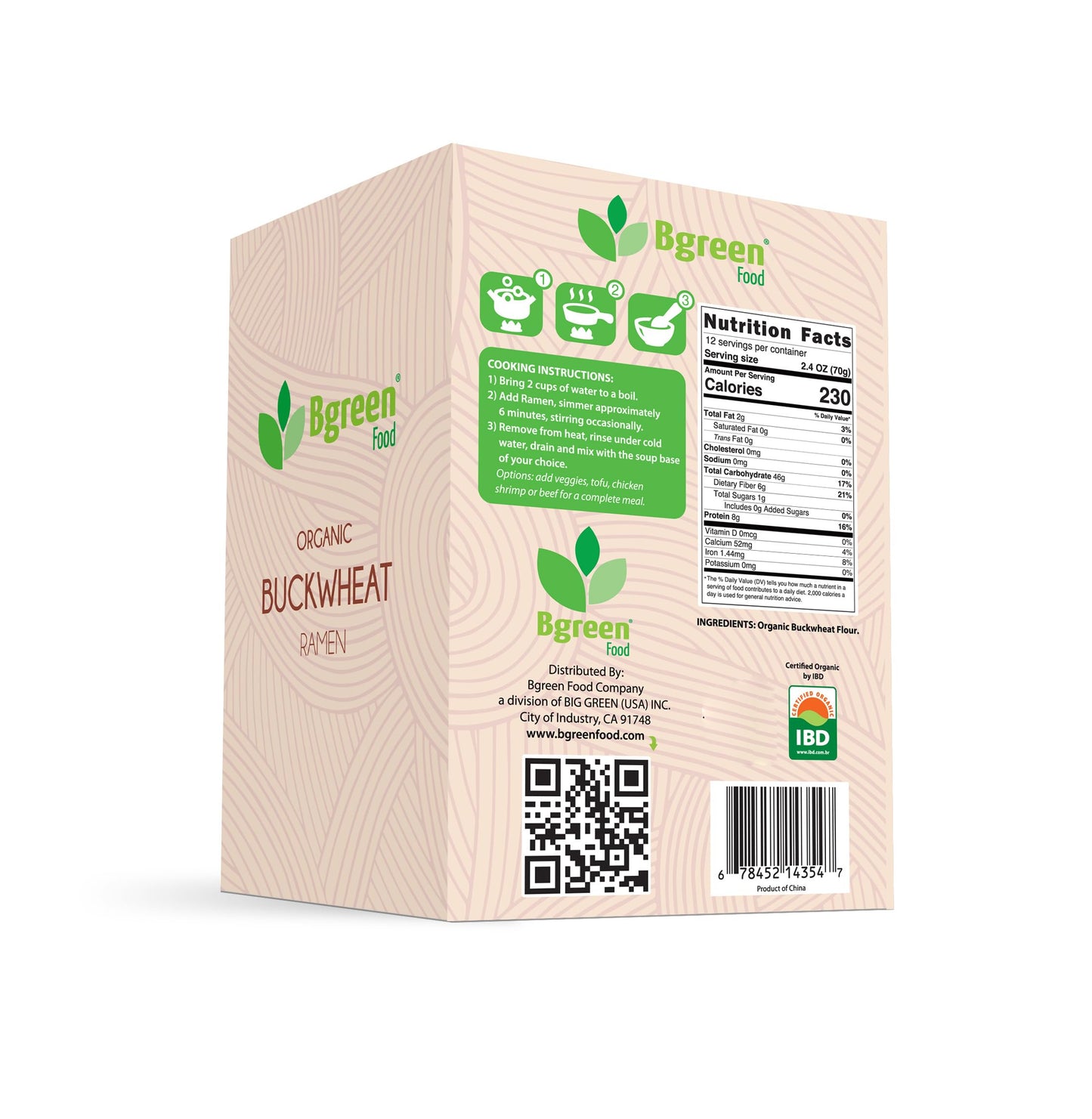 Big Green Organic Food- Organic Buckwheat Ramen, Gluten-Free, Non-Gmo, Vegan, Kosher (5)
