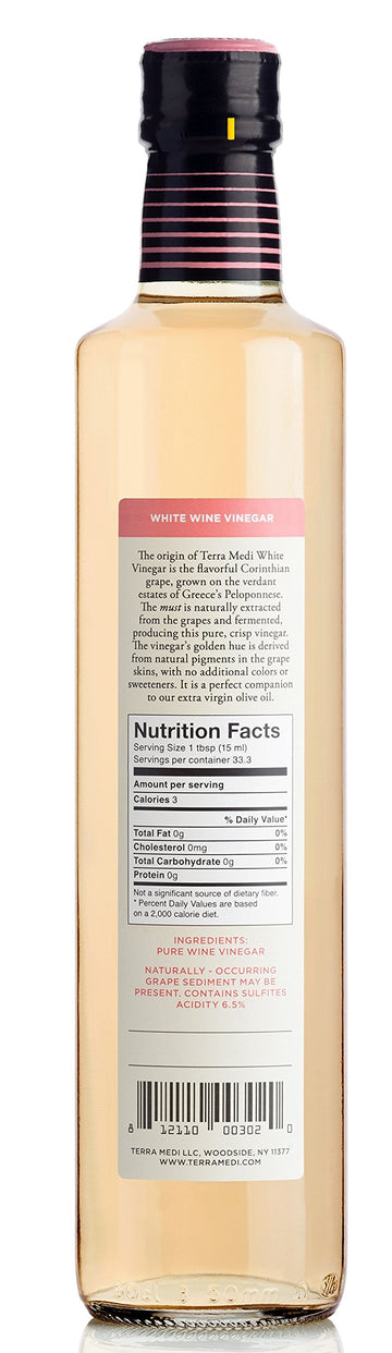 Terra Medi Greek White Wine Vinegar, 17 Ounces, Model tmwwv