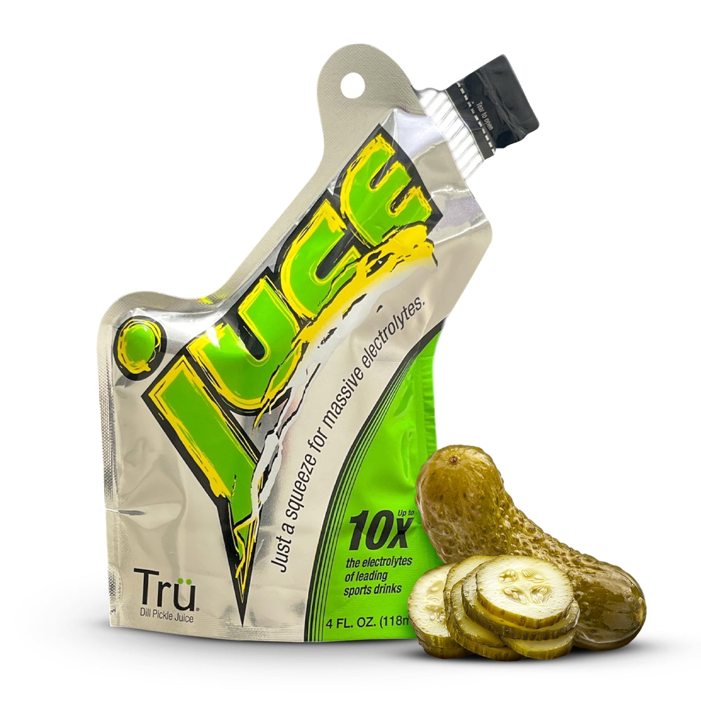 Juce Organic Pickle Juice Shot, 10X Electrolytes, Gluten Free, 4 Fl Oz Pouch (3 Pack)