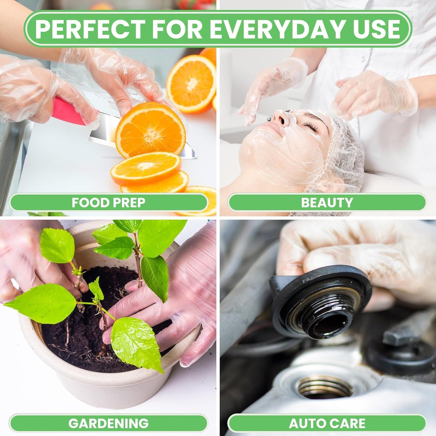 Keppi 1200Pcs Plastic Gloves - Bpa & Latex Free - Perfect Food Handling Gloves - Food Safe Disposable Gloves For Cooking - Bulk