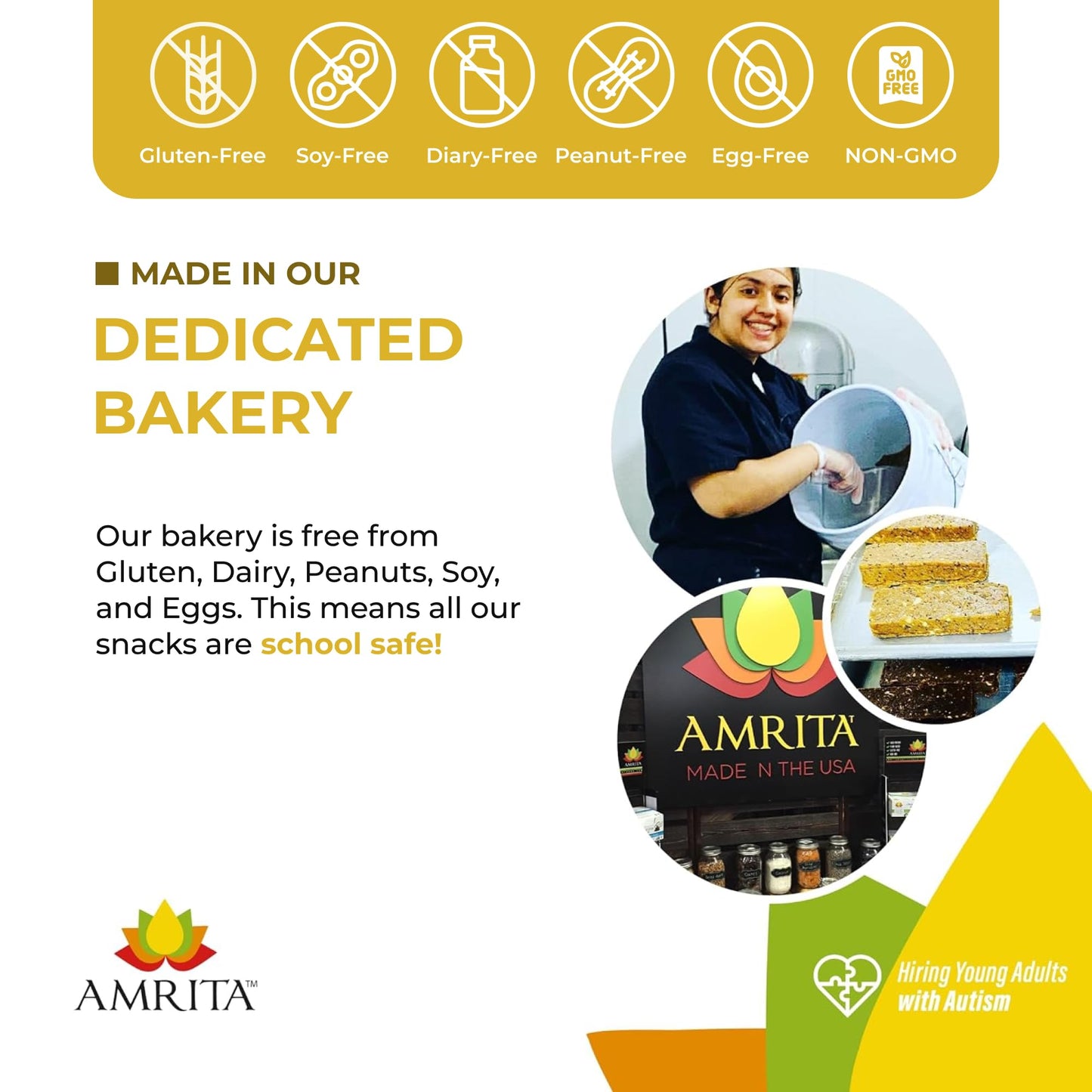 Amrita Golden Raisins 1 lb | No Added Sugar, Naturally Sweet, Gluten Free Dried Sultanas, Kishmish | Packed Fresh in Resealable