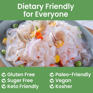 Hethstia Konjac Noodles, 10 Packs Shirataki Noodle Fettuccine, 56.5Oz Keto Konjac Food Fettuccine Shape - Low Carb, Sugar-Free,