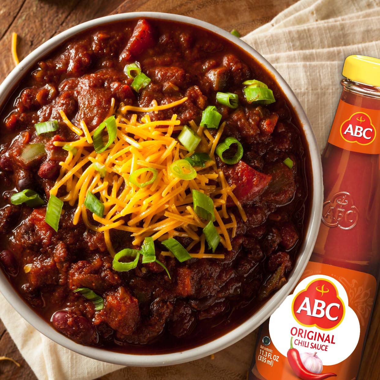 Abc Original Chili Sauce, 11.3 Oz, Spicy Sriracha Style Sambal, No Msg, Umami Flavor, Indonesian Bbq Dip Made With Chili & Garli