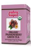 Brew La La Organic Green Tea - Passionfruit Flavor - 50 Count Tea Bags - Low Caffeine - USDA Certified Organic