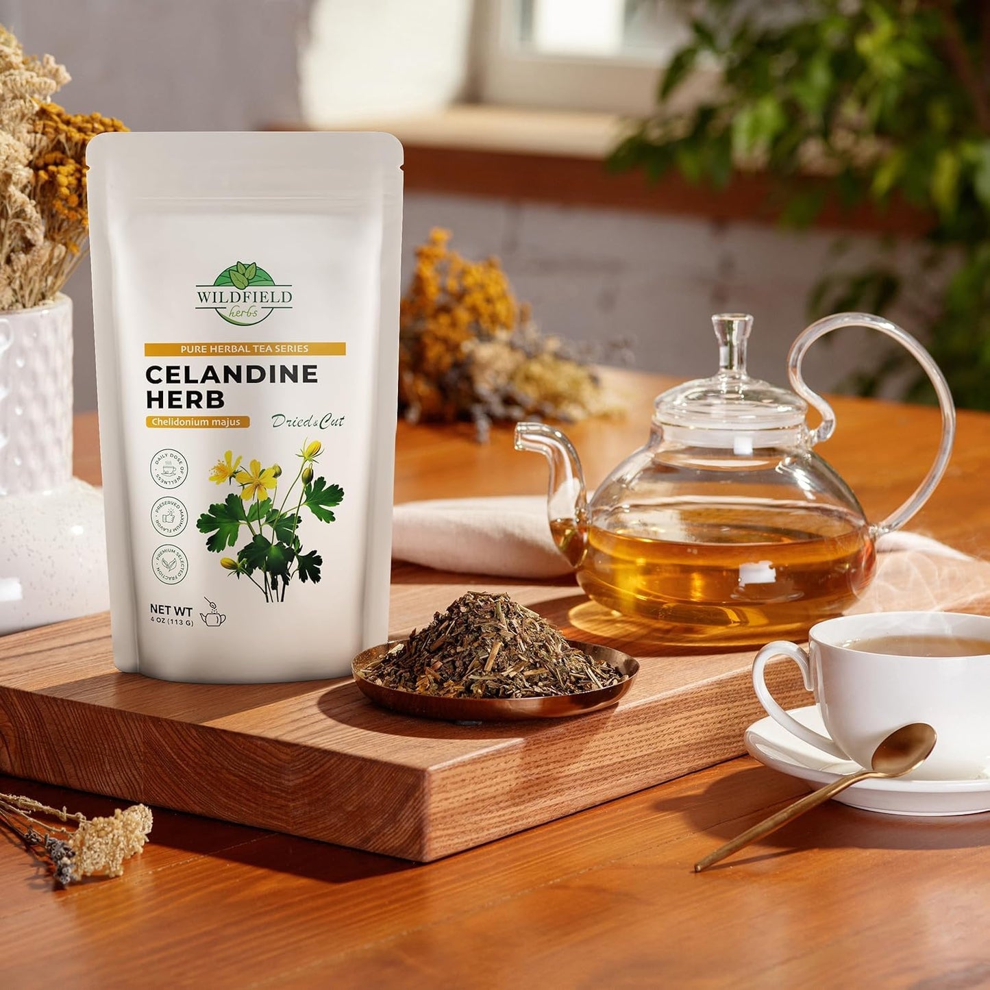 4 Oz. Celandine Herb Herbal Tea (Chelidonia) - 113G Pigweed Herb Tea Celidonia Celandines
