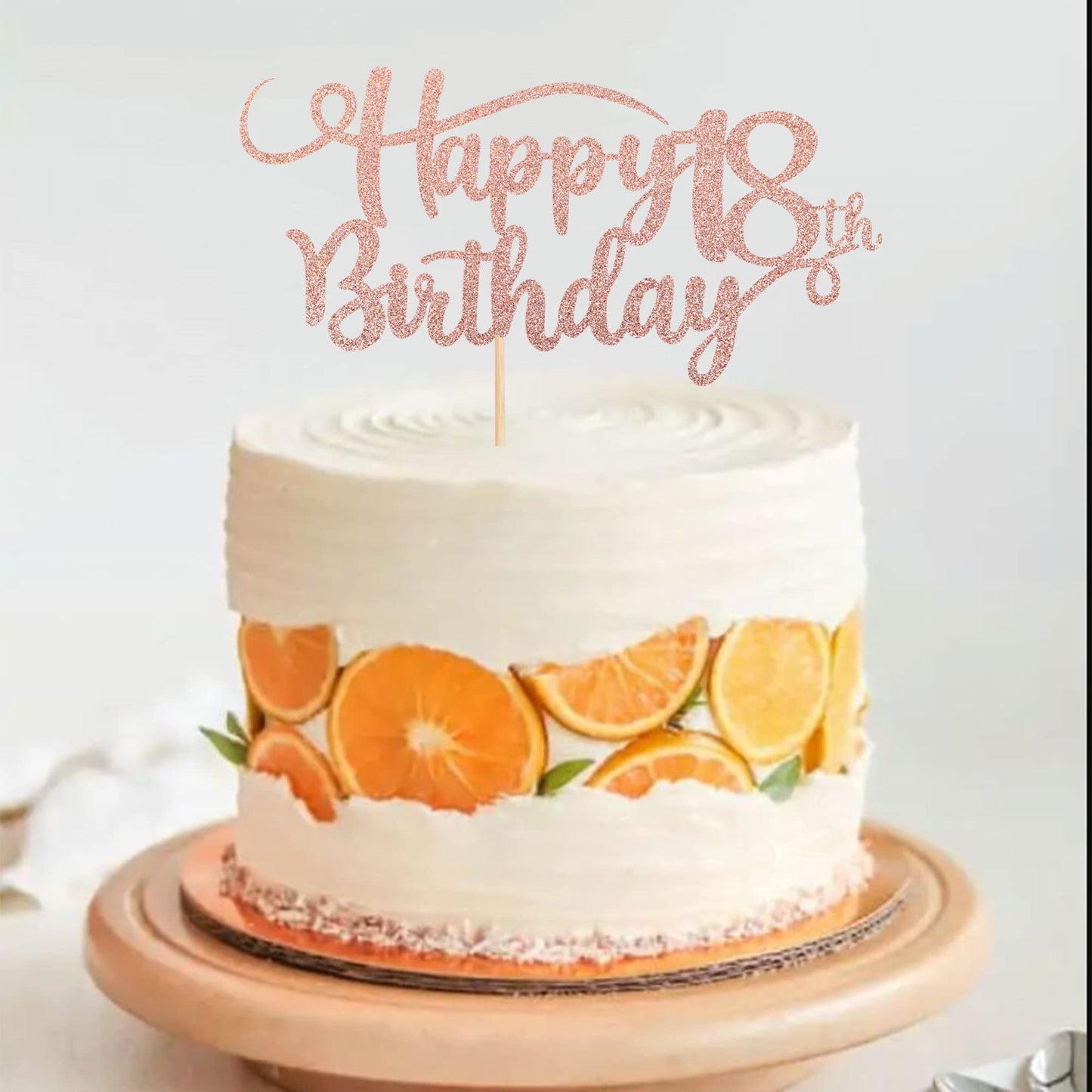 Rssta i Happy 18th Birthday Cake Topper Glitter Number 18 Rose Gold Paper Decoration for 18th Birthday Party Supplies
