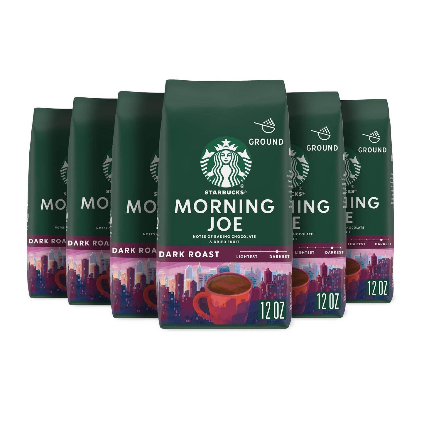 Starbucks Morning Joe Gold Coast Dark Roast Ground Coffee, 12 Ounce (Pack Of 6)