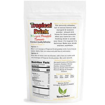 Tropical Drink Mango Pineapple Turmeric Honey Natural Refresher With Marigold Extract 12Oz Great For Loaded Tea Bubble Tea