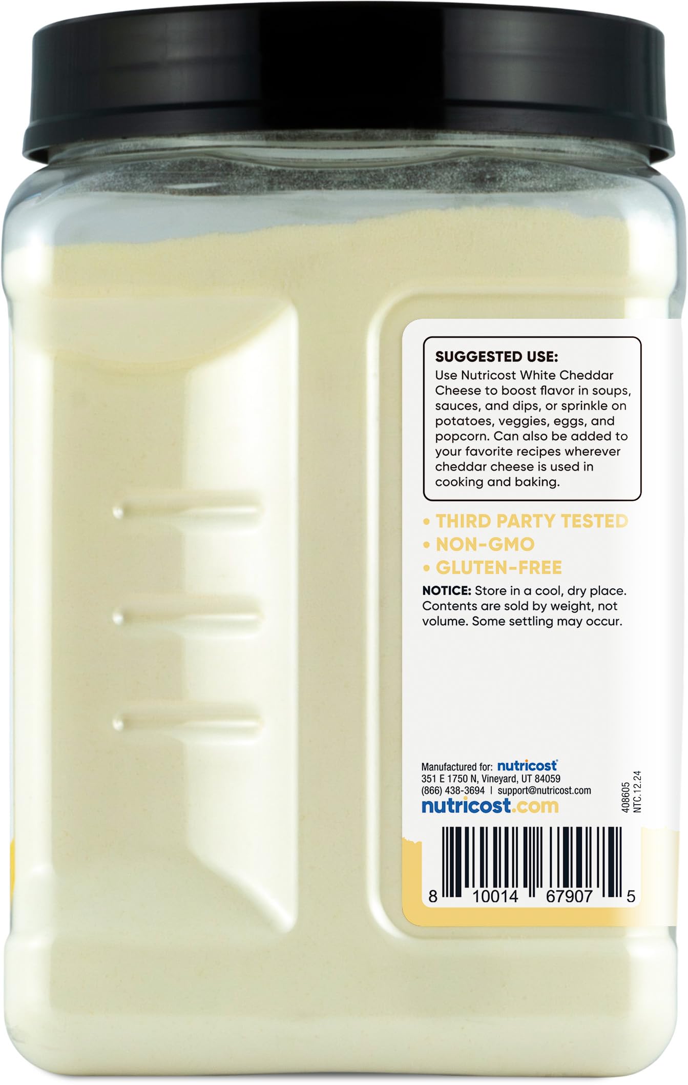 Nutricost Pantry White Cheddar Cheese Powder (2.5 Pounds Per Bottle) - Powdered Cheese :: Great For Cooking, Baking, Popcorn, An