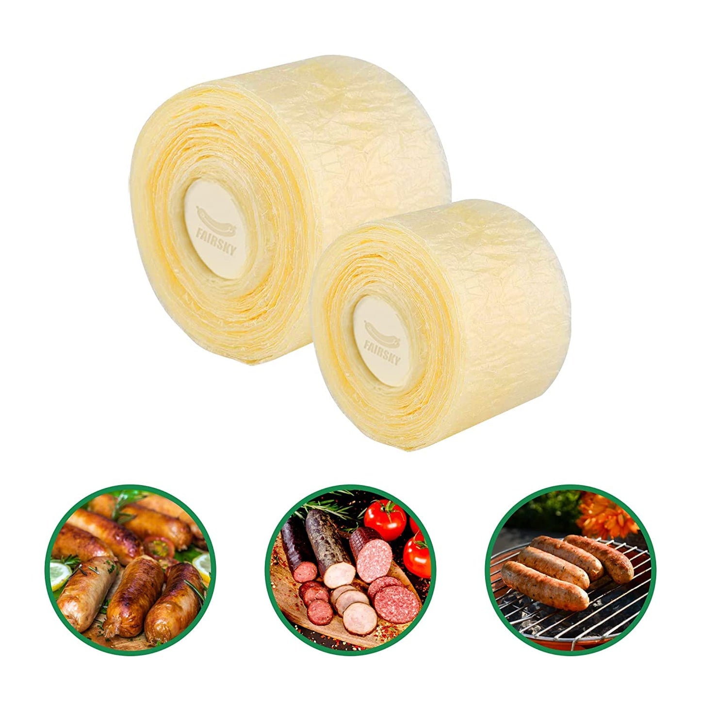 Edible Drying Natural Sausage Casing, Sausage Casings For Flavorous Homemade Sausages Ham,Breakfast Sausage,Italian Sausage,Knoblewurst,Pepperoni,Bologna Sausage And Most Sausage-8M/26Ft,F50Mm