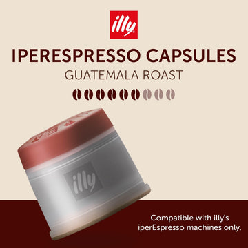 Illy Coffee IperEspresso Capsules - Single-Serve Coffee Capsules & Pods - Single Origin Guatemala Dark Roast - Notes of Chocolate and Intense Body - 100% Arabica - 18 Count (Pack of 6)