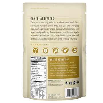 Living Intentions Organic Sprouted Pumpkin Seeds: Salted - Nongmo - Gluten Free - Vegan -Kosher - Paleo - 8 Ounce Unit