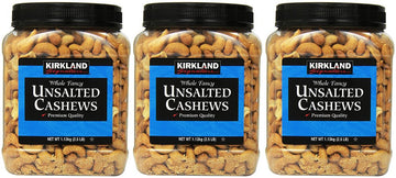 Kirkland Signature Unsalted Cashews, 2.5 Pound (3 Pack)