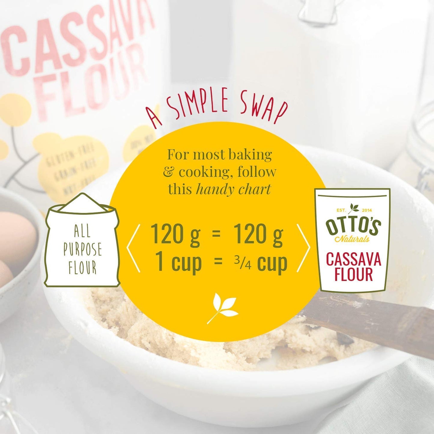 Otto'S Cassava Flour Gluten Free - 2 Lbs - 2Pc