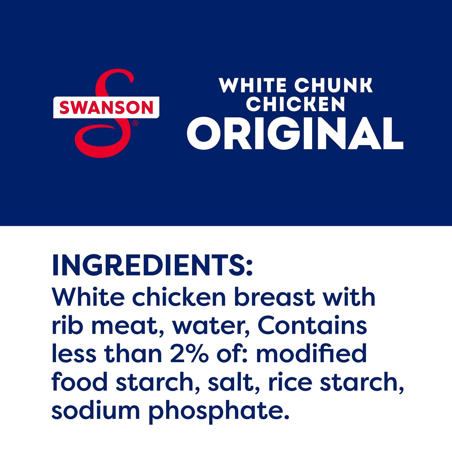 SWANSON S Fully Cooked White Chunk Chicken, Ready to Eat, 2.6 Oz Pouch